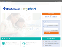 Tablet Screenshot of mychart.mybonsecours.com